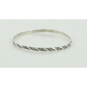 Sterling Silver Bangle Bracelet 8" inch Round 2 5/8" inch Diameter